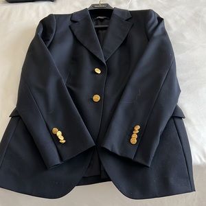 Ladies Classic Brooks Brothers Blazer Size 10 Navy, 100%Fine Wool, Gold Buttons